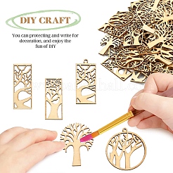 100Pcs Wood Pendants&nbsp;WOOD-CJ0001-62