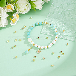 60Pcs Brass Crimp Beads&nbsp;KK-PH0015-13G