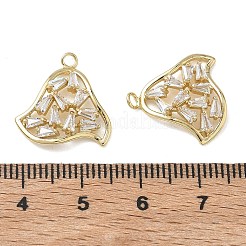 Brass Micro Pave Clear Cubic Zirconia Pendants&nbsp;KK-C259-02G