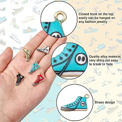 30Pcs 6 Styles Alloy Enamel Pendants&nbsp;ENAM-CJ0005-13