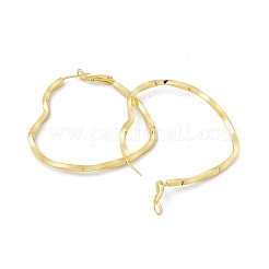 Rack Plating Brass Heart Hoop Earrings for Women&nbsp;EJEW-I277-07G
