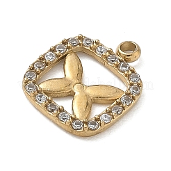 304 Stainless Steel with Crystal Rhinestone Charms&nbsp;RB-CBA8719-01A-G