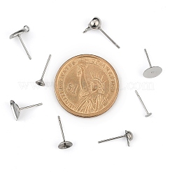 Non-Tarnish 304 Stainless Steel Stud Earring Settings & Findings&nbsp;STAS-MSMC002-05P