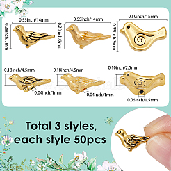 150Pcs 3 Styles Tibetan Style Alloy Beads&nbsp;TIBEB-SC0001-47