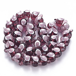 Handmade Bumpy Lampwork Beads Strands&nbsp;LAMP-S194-016F