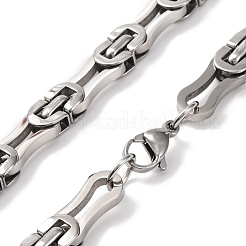 201 Stainless Steel Byzantine Chain Necklace&nbsp;NJEW-F222-17P