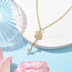 Brass Flower Pendant Necklace&nbsp;NJEW-JN04704