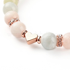 Natural Morganite Round Beads Stretch Bracelet for Girl Women&nbsp;BJEW-JB06926