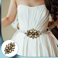 2Pcs Flower Glass Rhinestone Costume Accessories&nbsp;FIND-FG0004-81A