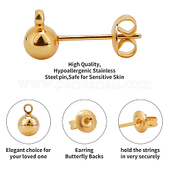 240Pcs 8 Colors Brass Ball Post Ear Studs&nbsp;KK-FH0001-86