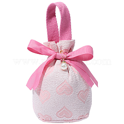 Heart Print Cloth Jewelry Drawstring Gift Bags&nbsp;ABAG-WH20015-11
