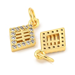 Rack Plating Brass Micro Pave Clear Cubic Zirconia Pendants&nbsp;KK-B093-08G