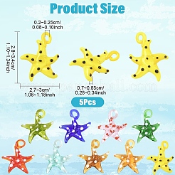 5Pcs Handmade Lampwork Pendants&nbsp;LAMP-YW0001-85