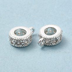 Rack Plating Brass Micro Pave Cubic Zirconia Tube Bails&nbsp;KK-E081-08S
