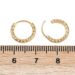 Brass Textured Hoop Earrings&nbsp;EJEW-F378-03A-G