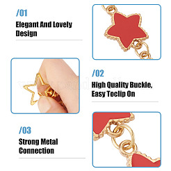 4Pcs Alloy Enamel Link Bag Extender Chains&nbsp;HJEW-TAC0105