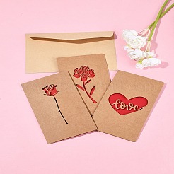 3 Sets Kraft Paper Greeting Cards&nbsp;AJEW-FS0001-27A