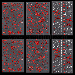 6 Sheets 3 Styles Acrylic Rhinestone Face Body Stickers&nbsp;AJEW-SP0002-68C