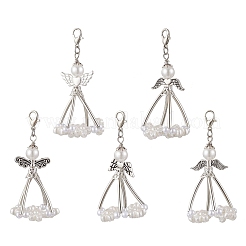 5Pcs ABS Plastic Imitation Pearl Pendant Decorations&nbsp;HJEW-JM03629