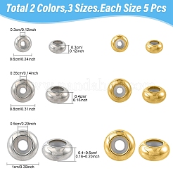15Pcs 3 Style 304 Stainless Steel Beads&nbsp;STAS-YW0003-56G