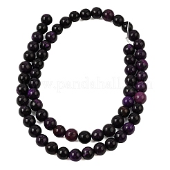 Natural Dyed White Jade(Imitation Charoite) Beads Strands&nbsp;GG-CBA0743-J02-6mm