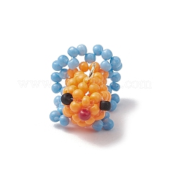 Glass Seed Beaded Gold Fish Pendants&nbsp;PALLOY-MZ00561-03