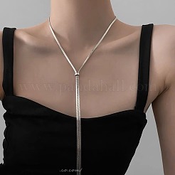 316 Surgical Stainless Steel Snake Chain Slider Lariat Necklaces for Women&nbsp;FS-WG6B247-01
