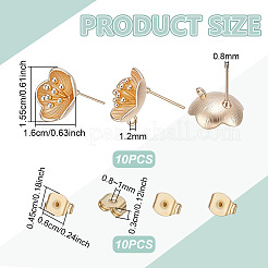 10Pcs Brass Stud Earring Findings&nbsp;KK-UN0006-20