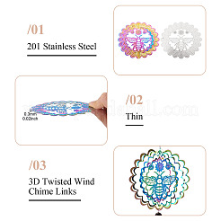 2Pcs 2 Colors 201 Stainless Steel Connector Charms/Links&nbsp;STAS-TA0005-66
