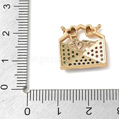 Brass Micro Pave Colorful Cubic Zirconia Pendants&nbsp;CU-CBA4231-06B-G