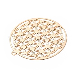 Rack Plating Brass Filigree Pendants&nbsp;KKC-K001-20KCG