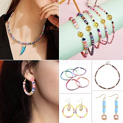 14 Strands 14 Colors Flat Round Handmade Polymer Clay Beads&nbsp;CLAY-SZ0001-14