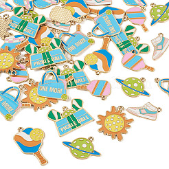 40Pcs 8 Styles Alloy Enamel Pendants&nbsp;PALLOY-TA0003-55