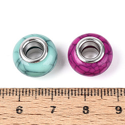 Opaque Acrylic Crackle European Beads&nbsp;GPDL-N006-01A-08
