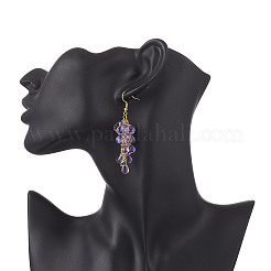 Transparent Glass Bead Cluster Dangle Earrings&nbsp;EJEW-JE05246