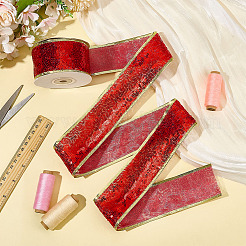 Christmas Theme 10 Yards Polyester Ribbon&nbsp;OCOR-WH0070-238C