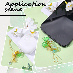 6Pcs 6 Colors Glass & Acrylic Mobile Straps&nbsp;HJEW-SC0002-90
