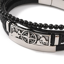 Braided Microfiber Leather Multi-strand Bracelets&nbsp;BJEW-B096-06H