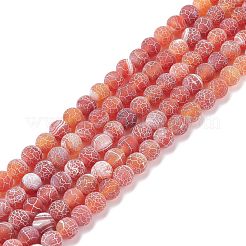 Natural & Dyed Crackle Agate Bead Strands&nbsp;G-T056-8mm-05