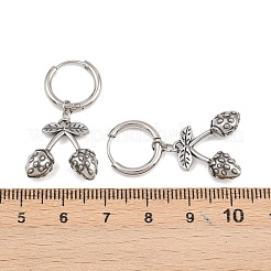 316 Surgical Stainless Strawberry Hoop Earrings&nbsp;EJEW-C160-11B