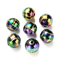 UV Plating Rainbow Iridescent Acrylic Beads&nbsp;PACR-E001-02E
