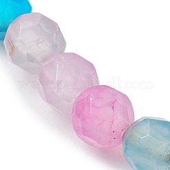 8mm Faceted Round Natural Agate(Dyed & Heated) Beaded Stretch Bracelets&nbsp;BJEW-JB10479