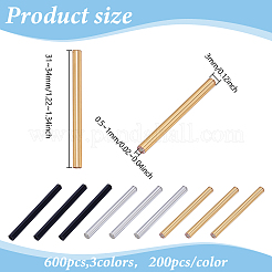 600Pcs 3 Colors Glass Bugle Beads&nbsp;SEED-ME0001-25