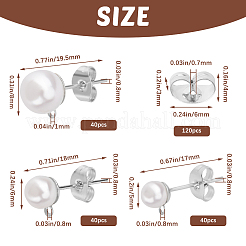 120Pcs 3 Size Iron Stud Earring Findings&nbsp;STAS-SP0001-51P