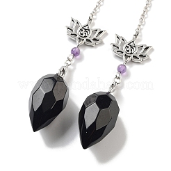 Natural Obsidian Teardrop Dowsing Pendulums&nbsp;G-K338-11P-08
