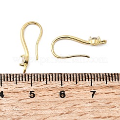 Brass Micro Pave Clear Cubic Zirconia Earring Hooks&nbsp;KK-G542-12G