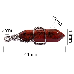 5Pcs 5 Style Natural Gemstone Pendants&nbsp;G-SZ0001-13