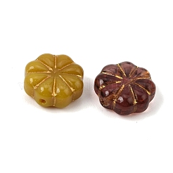 Baking Paint and Golden Metal Enlaced Glass Beads&nbsp;GL-CBA1477-09