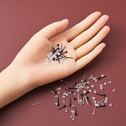 200Pcs 2 Colors Eco-Friendly Plastic Stud Earring Findings&nbsp;KY-YW0001-19