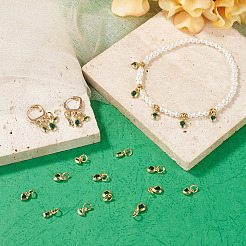 12Pcs 6 Styles Brass Cubic Zirconia Charms&nbsp;KK-TA0009-19B